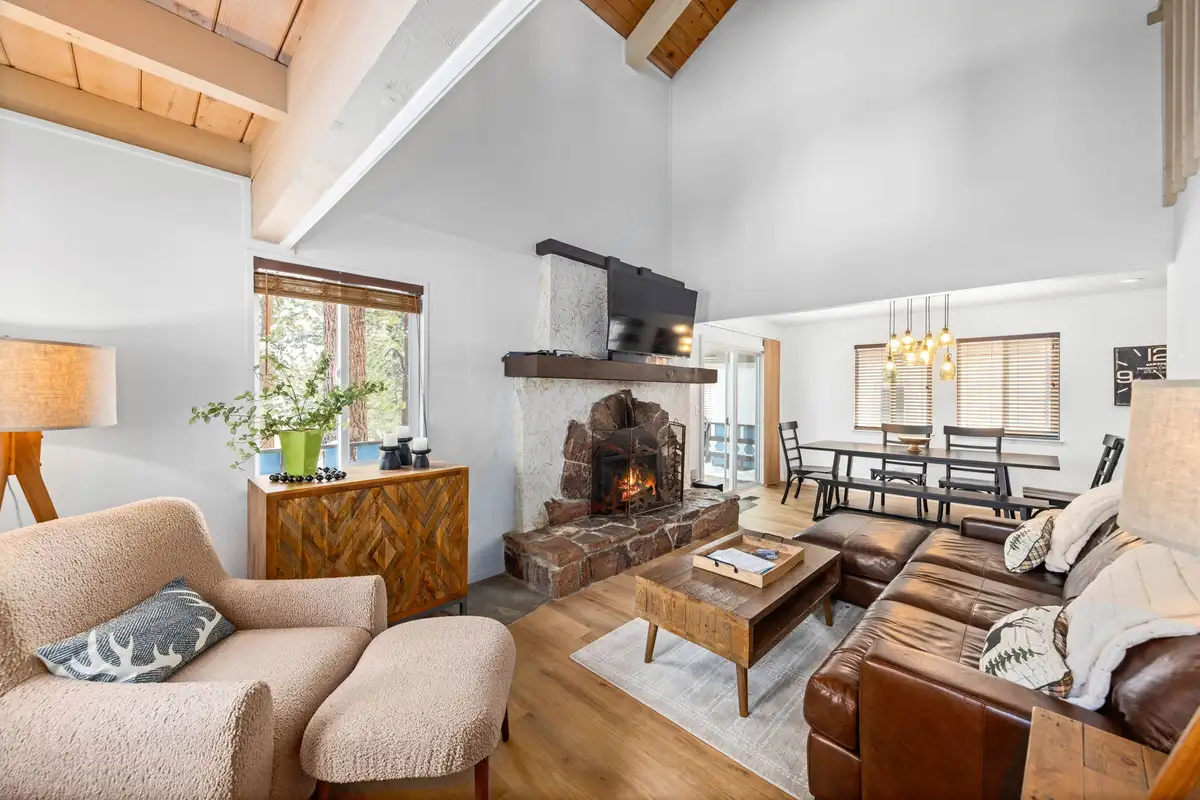 Settle in with a cozy gas fireplace, Mountaintop Retreat