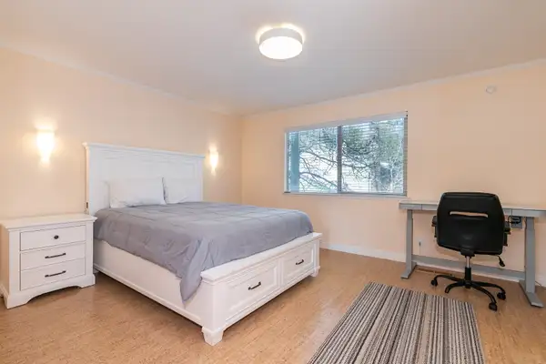 Master bedroom with queen bed and attached bathroom, Trailside Tahoe Townhouse