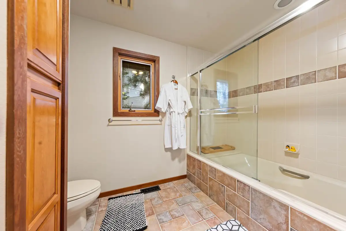 Bathroom with tub and glass shower doors, Incline Lakeside Haven