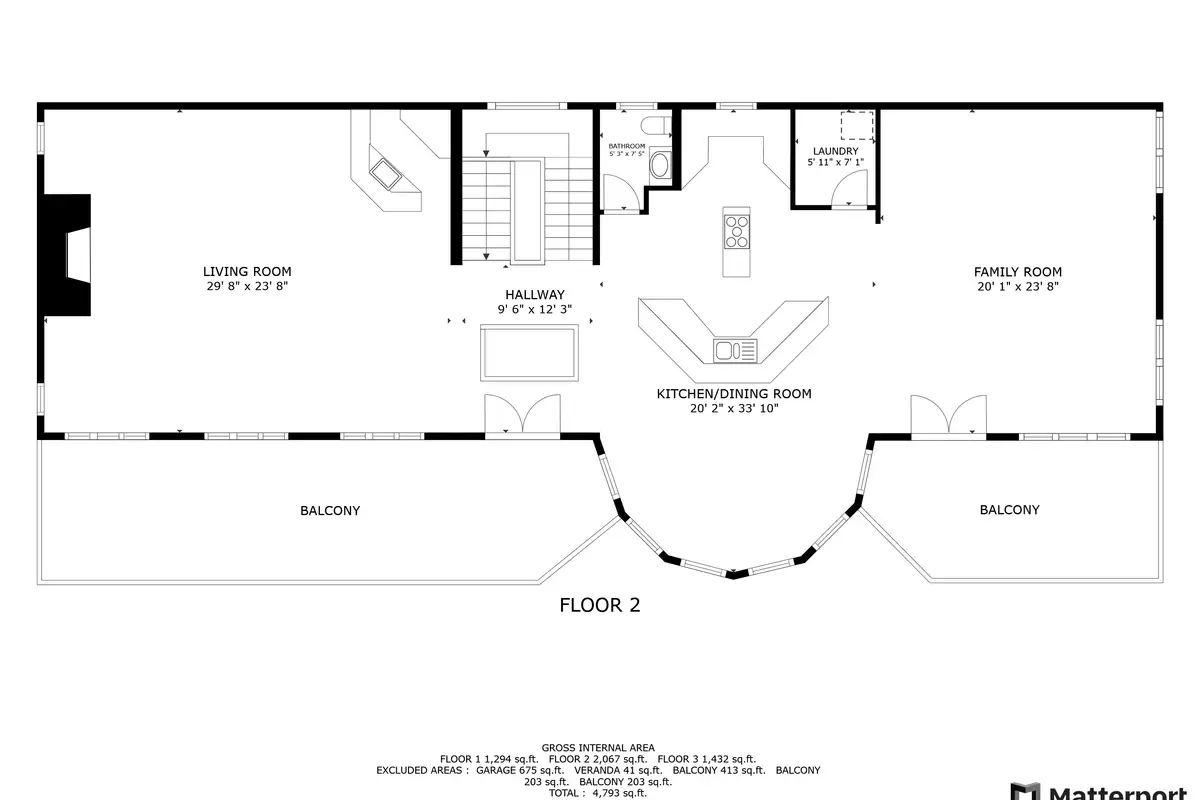 Floor plan of the second floor, 90s Tahoe Time Capsule