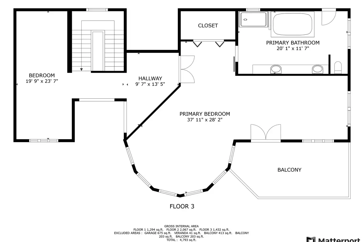 Floor plan of the third floor, 90s Tahoe Time Capsule