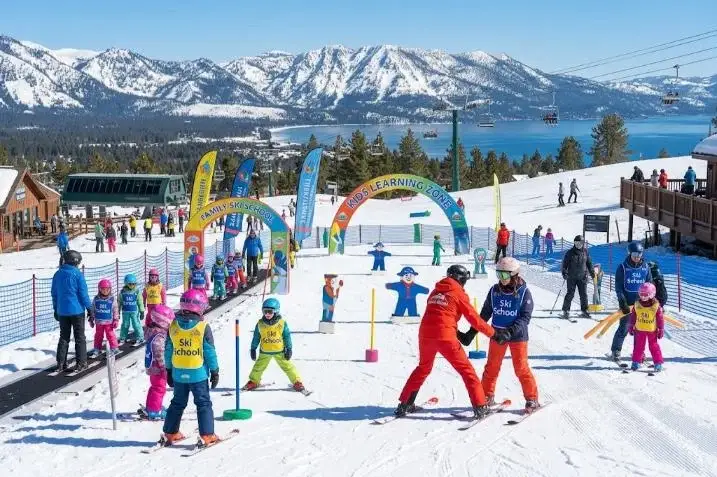 Beginner terrain at the Alpine Meadows base