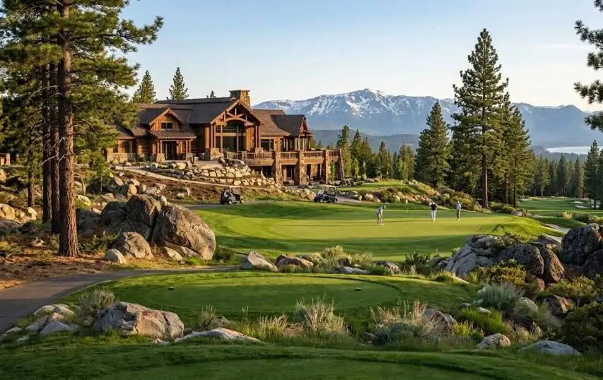 Martis Camp clubhouse above the golf course
