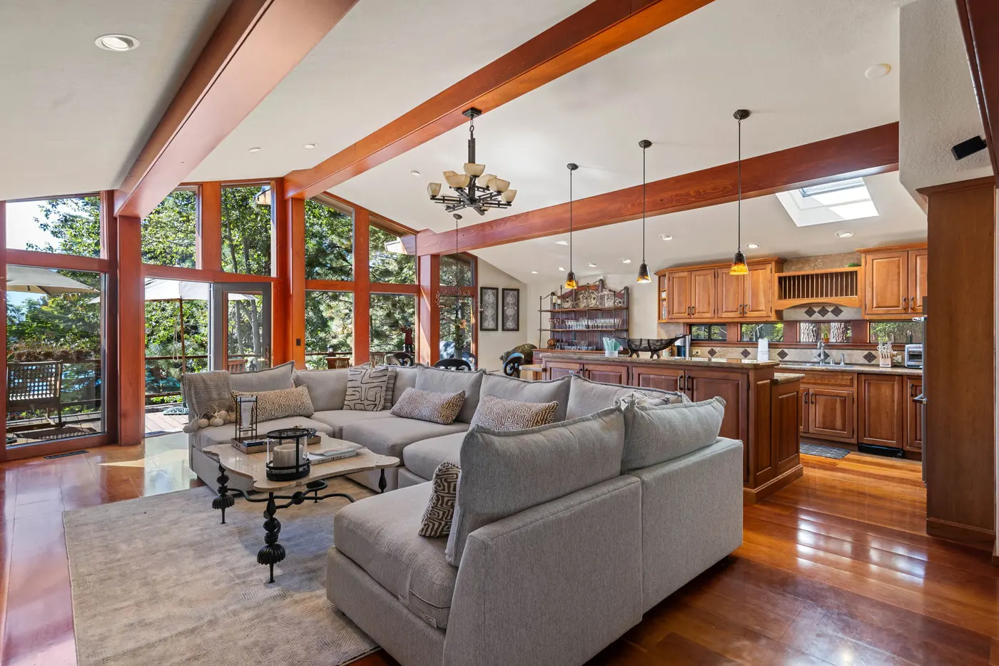 The living room at Incline Lakeside Haven, an MG home in Incline Village